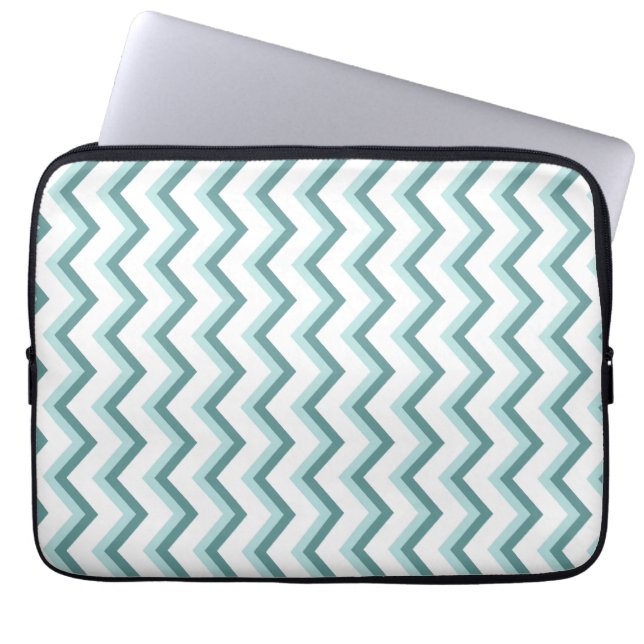 Capa Para Notebook Padrão Chevron ZigZag em verde-minúsculo (Frente)