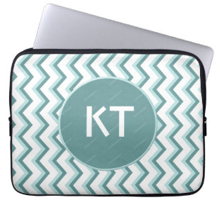 Capa Para Notebook Padrão Chevron ZigZag em verde-minúsculo