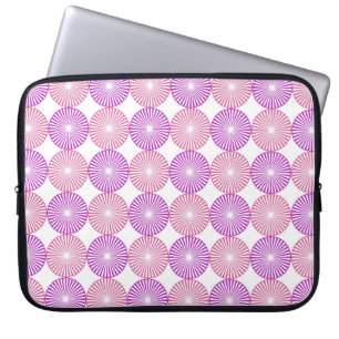 Capa Para Notebook Padrão circular rosa e roxo