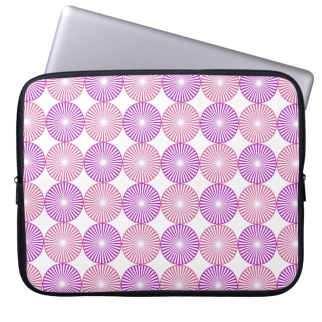 Capa Para Notebook Padrão circular rosa e roxo (Frente)