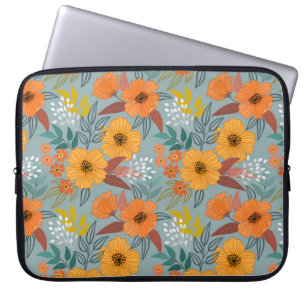 Capa Para Notebook Padrão Colorido das Flores Desenhadas À Mão