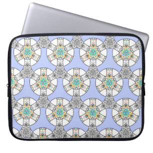 Capa Para Notebook Padrão colorido de faixas entrelaçadas de mosaico