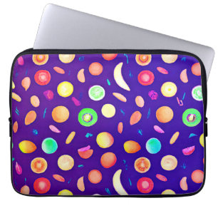 Capa Para Notebook Padrão Colorido de Fruta Tropical Neon