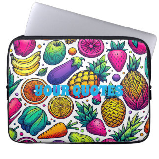 Capa Para Notebook Padrão Colorido de Frutas e Legumes 