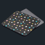 Capa Para Notebook Padrão colorido de pontos reativos<br><div class="desc">O padrão aleatório de tamanho colorido moderno e elegante é perfeito com um fundo preto contrastante.</div>
