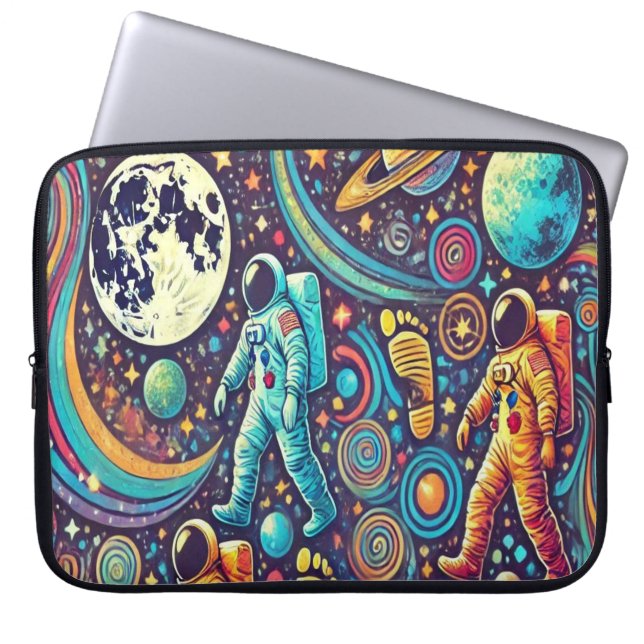 Capa Para Notebook Padrão Colorido do Espachante do Astronauta (Frente)