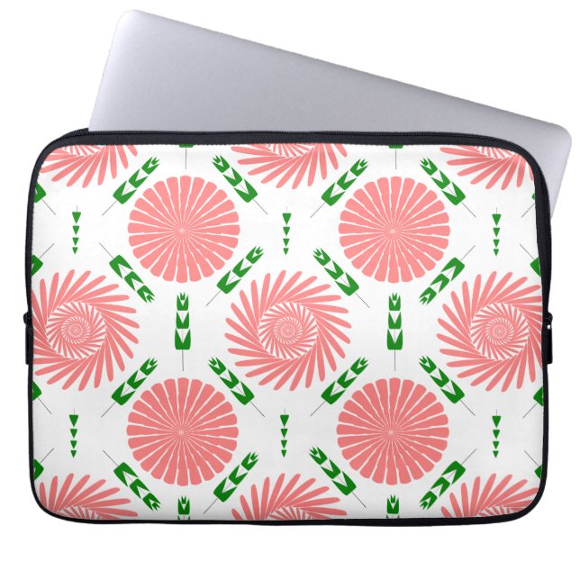 Capa Para Notebook padrão com flores rosa (Frente)