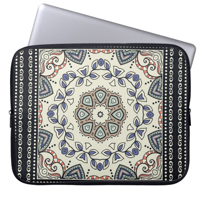 Capa Para Notebook Padrão constante com mandala tribal étnica (Frente)