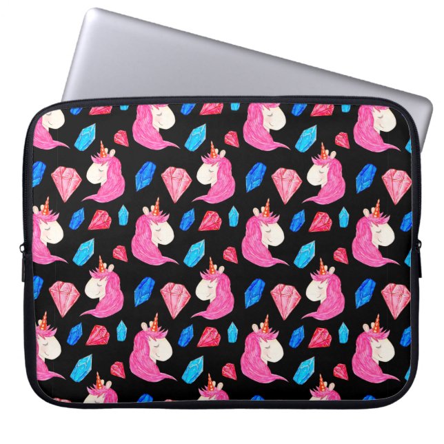 Capa Para Notebook Padrão constante de um unicórnio mágico com multic (Frente)