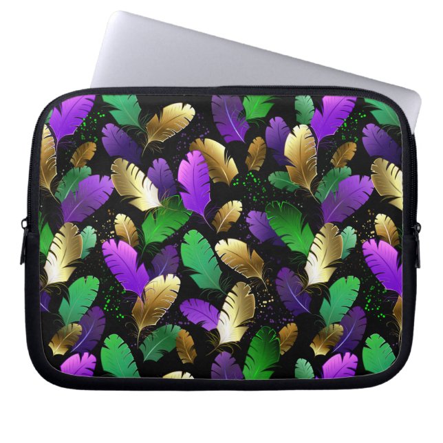 Capa Para Notebook Padrão contínuo com penas de Mardi Gras (Frente)