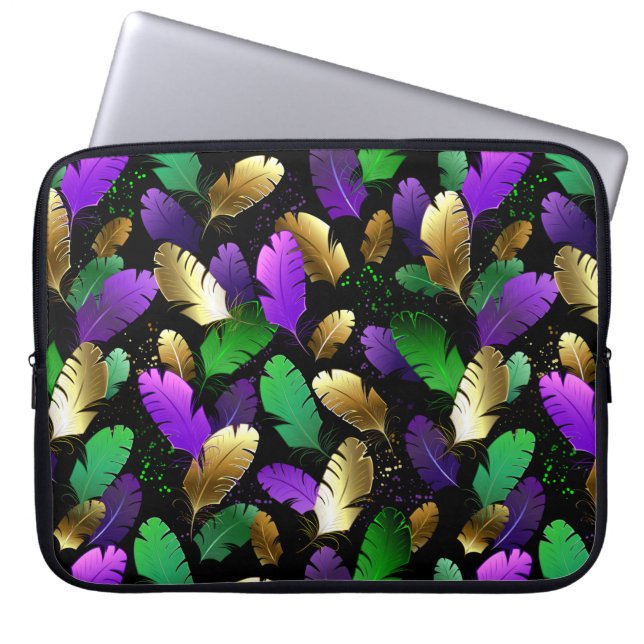 Capa Para Notebook Padrão contínuo com penas de Mardi Gras (Frente)
