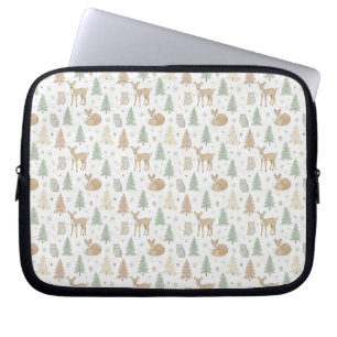Capa Para Notebook Padrão contínuo de animais da floresta de inverno