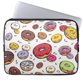 Capa Para Notebook Padrão contínuo de Donuts