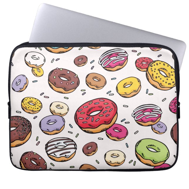 Capa Para Notebook Padrão contínuo de Donuts (Frente)