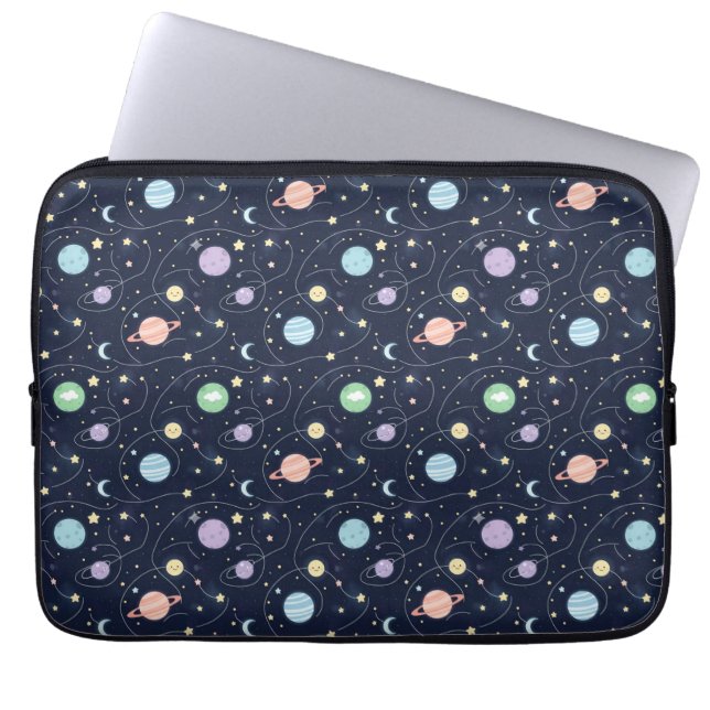 Capa Para Notebook Padrão contínuo de planetas do sistema solar (Frente)