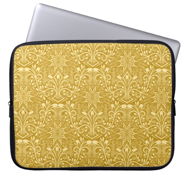 Capa Para Notebook Padrão contínuo do Damask repetindo o plano de fun (Frente)