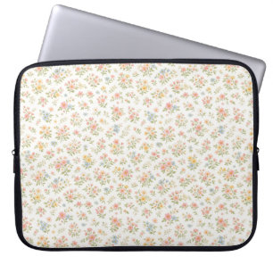 Capa Para Notebook Padrão contínuo floral delicado e fofo