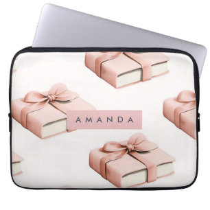 Capa Para Notebook Padrão Coquette Personalizado Livro Laço Rosa