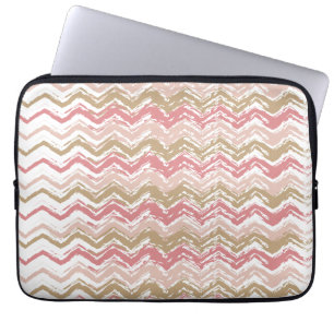 Capa Para Notebook Padrão Coral Spice Scribble ZigZag Chevron