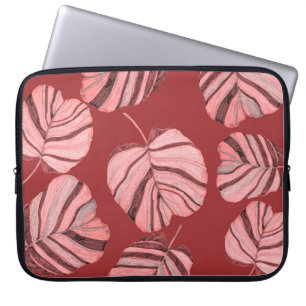 Capa Para Notebook Padrão criativo sem costura com folhas tropicais e