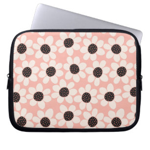 Capa Para Notebook Padrão da flor rosa-branca da margarida