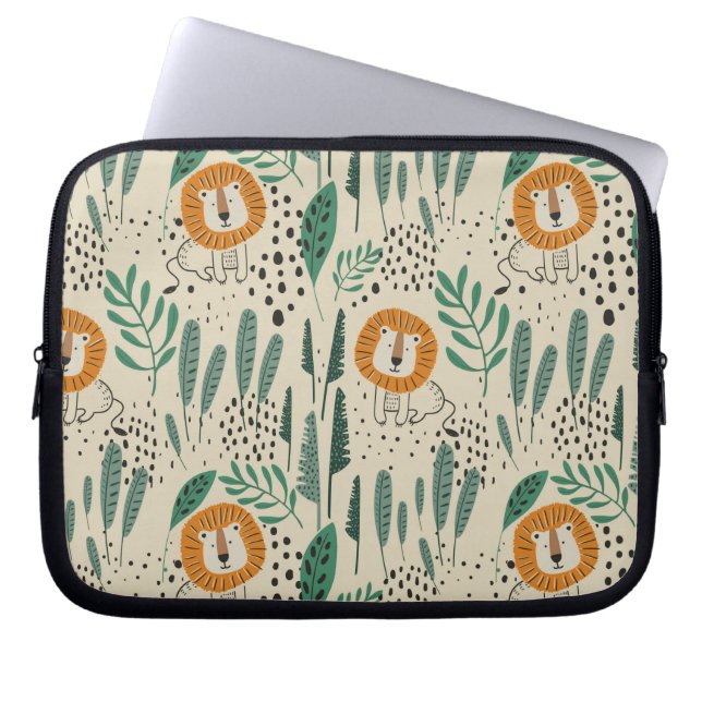 Capa Para Notebook Padrão da Floresta Tropical Selvagem de Leão-de-Dó (Frente)