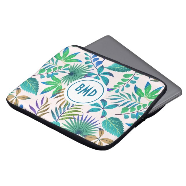 Capa Para Notebook Padrão das folhas tropicais (Frente Topo)