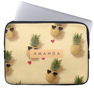 Capa Para Notebook Padrão de abacaxi-branco personalizado
