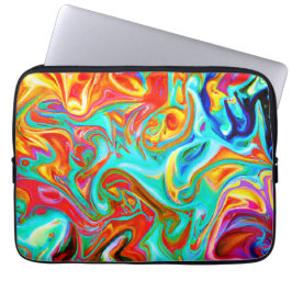 Capa Para Notebook Padrão de Abstrações Coloridas Expressivas