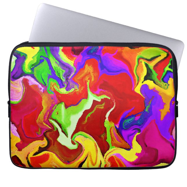 Capa Para Notebook Padrão de Abstrações Vivas Coloridas (Frente)