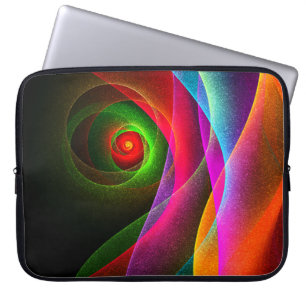 Capa Para Notebook Padrão de Abstrato de Arte Vermelho Verde Laranja