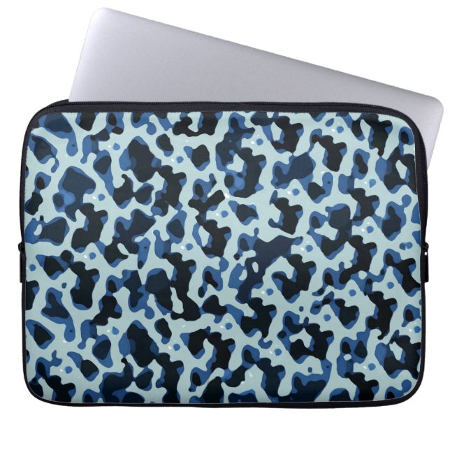 Capa Para Notebook Padrão de Abstrato de Camo Preto Azul (Frente)