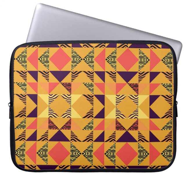 Capa Para Notebook Padrão de Abstrato do Triângulo Memphis Pastel. (Frente)