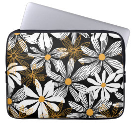 Capa Para Notebook Padrão de Abstrato Floral de Daisy Elegante Modern