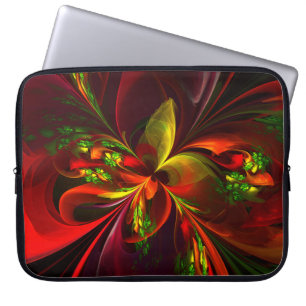 Capa Para Notebook Padrão de Abstrato Floral Verde Moderno #05