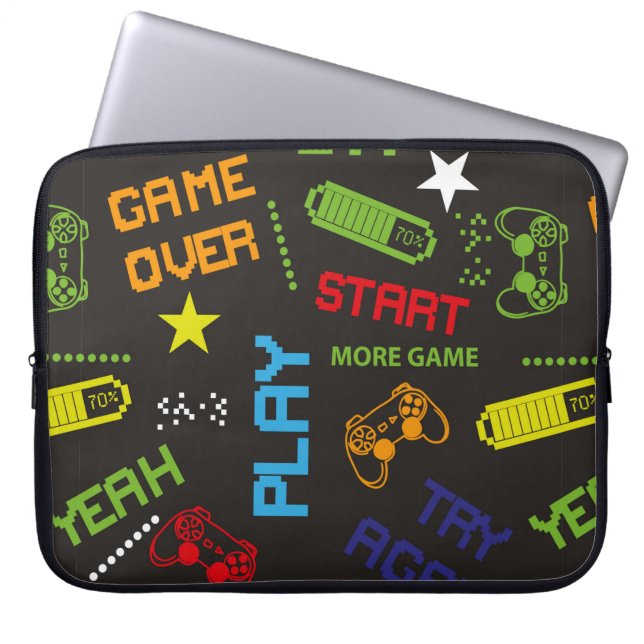 Capa Para Notebook padrão de abstrato ininterrupto no estilo de jogo  (Frente)
