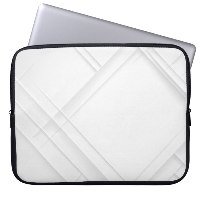 Capa Para Notebook Padrão de Abstrato monocromático branco elegante (Frente)