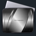 Capa Para Notebook Padrão De Aço Sem Olhos Metálico De Cinza De Prata<br><div class="desc">Cinzas prateadas com aspecto metálico brilhante,  padrão de aço inoxidável. Monograma personalizado e opcional. Disponível em outros produtos e que pode ser solicitado para qualquer um dos produtos oferecidos no Zazzle.</div>