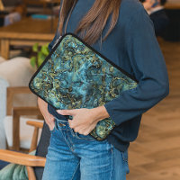 Padrão de Agato Dourado de Turquesa Azul-Teal Escu