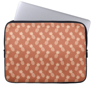 Capa Para Notebook Padrão de ananás tropical Terracotta e Peach