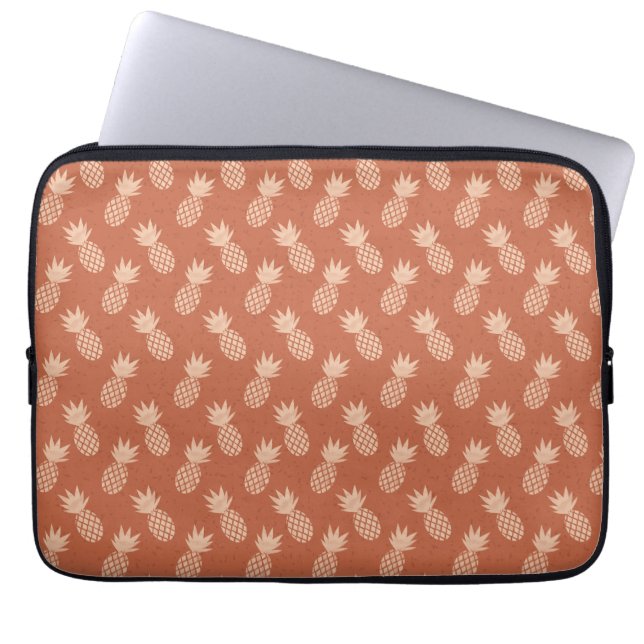 Capa Para Notebook Padrão de ananás tropical Terracotta e Peach (Frente)