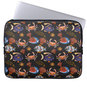 Capa Para Notebook Padrão de animais aquáticos   vida submarina do 