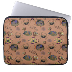 Capa Para Notebook Padrão de animais aquáticos   vida submarina do 