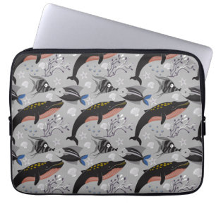 Capa Para Notebook Padrão de animais aquáticos   vida submarina do 