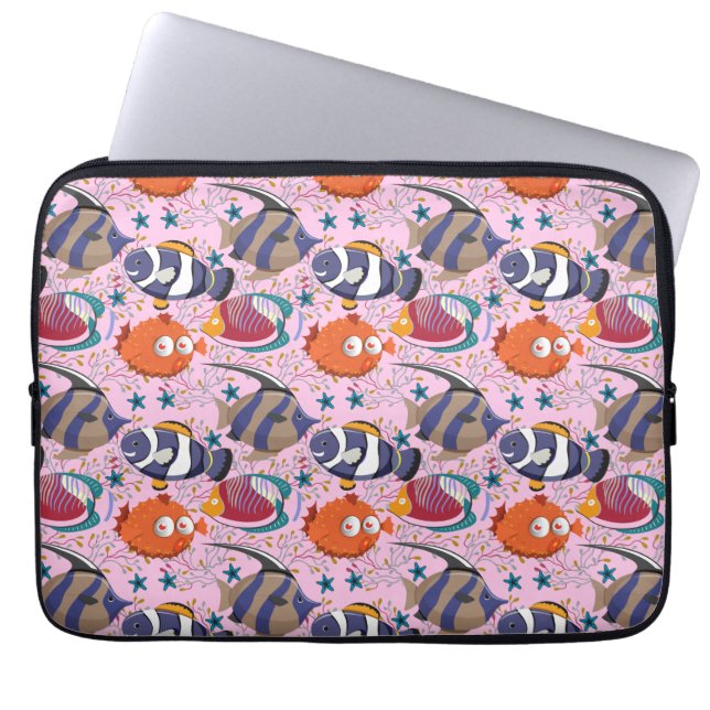 Capa Para Notebook Padrão de animais aquáticos | vida submarina do oc (Frente)