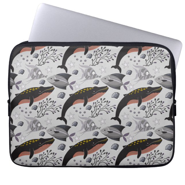 Capa Para Notebook Padrão de animais aquáticos | vida submarina do oc (Frente)