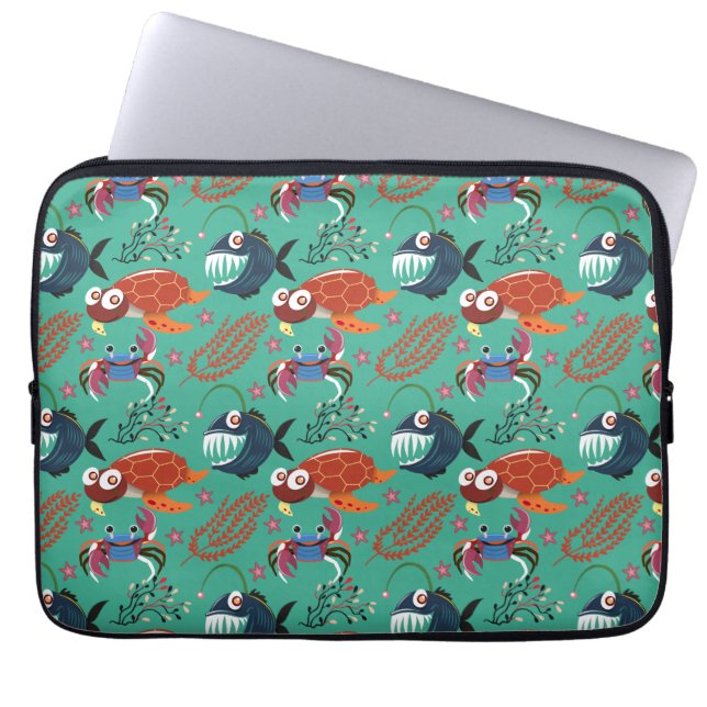 Capa Para Notebook Padrão de animais aquáticos | vida submarina do oc (Frente)