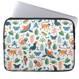 Capa Para Notebook Padrão de Animais da Floresta Tropical