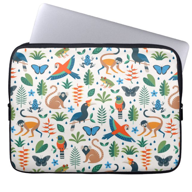 Capa Para Notebook Padrão de Animais da Floresta Tropical (Frente)