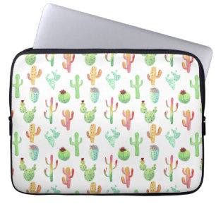 Capa Para Notebook Padrão de Aquarela Cactus Pastel